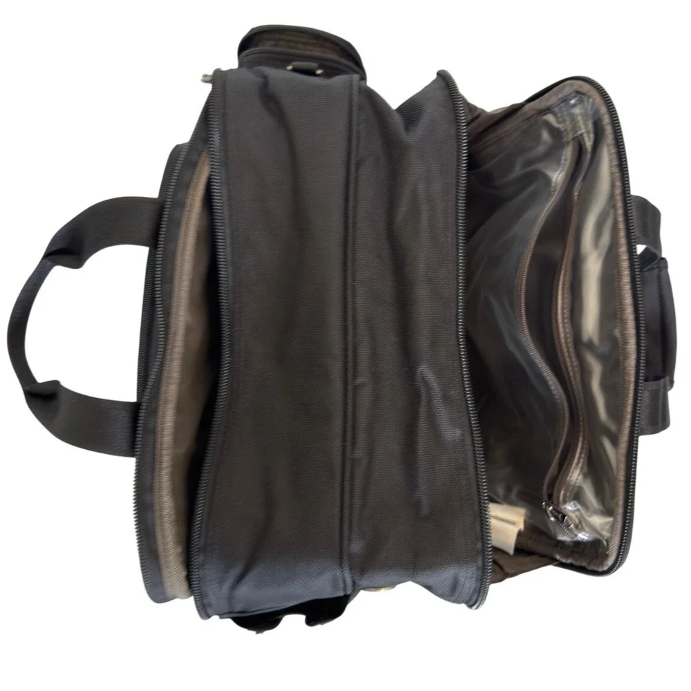Travelpro Black Ballistic Nylon Flight Bag Multi-Pocket Carry On Travel Briefcas